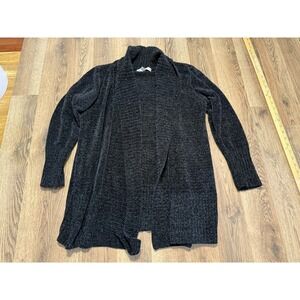 Seven7 Sweater Women's Size Small Black Open Cardigan Long Sleeve